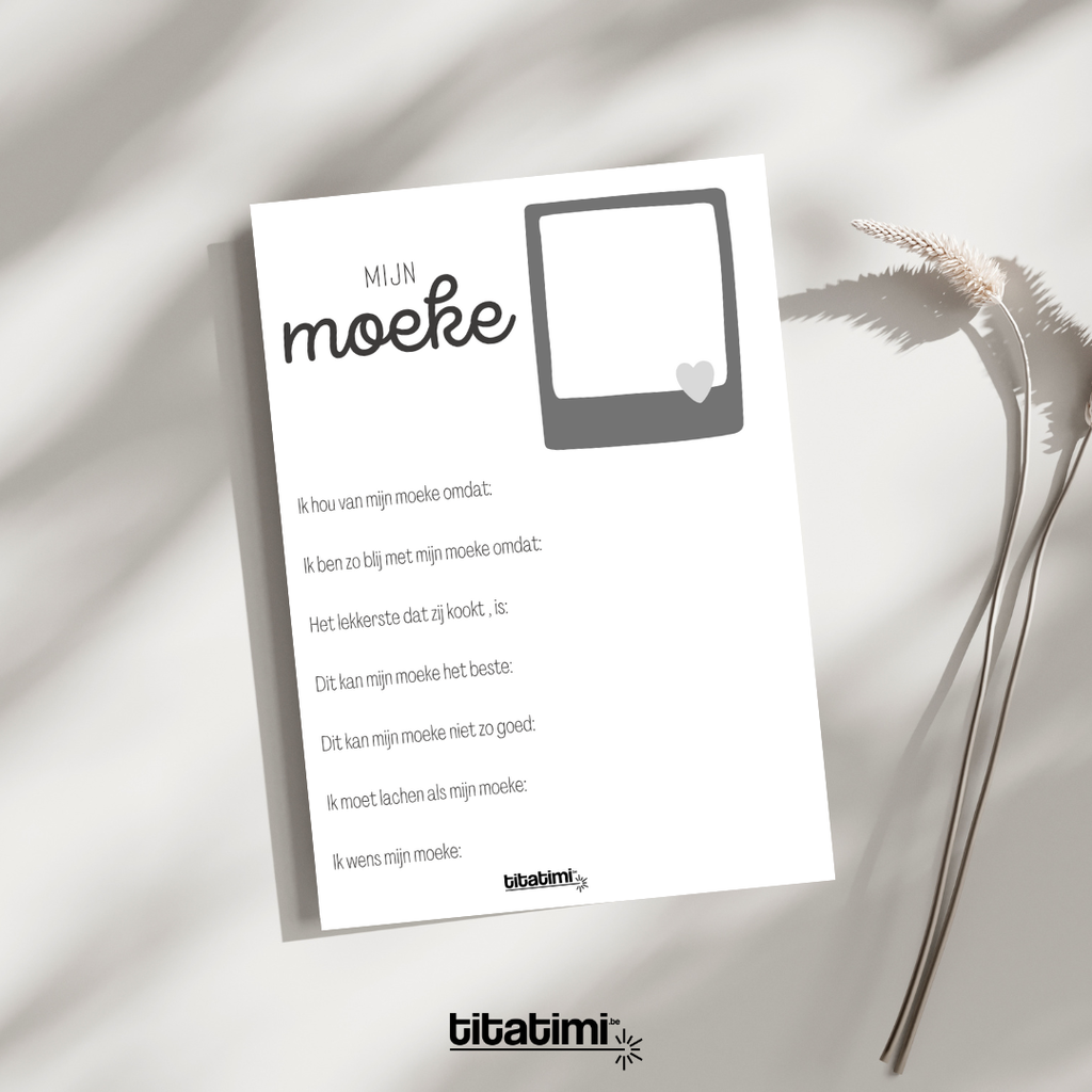 titatimi digitaal titatimi – Printable invulblad “Mijn mama” & “Mijn moeke” – Persoonlijk Moederdag cadeau • Origineel DIY gepersonaliseerd cadeau idee voor mama of moeke