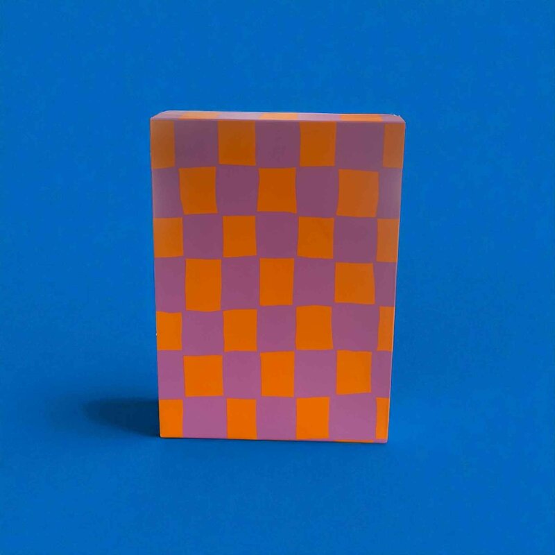 Kassaplan KP: Gift bag - Handdraw grid Oranje/Paars