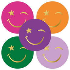 Kassaplan KP: Stickers - Smiley met ster (per 5 stickers)