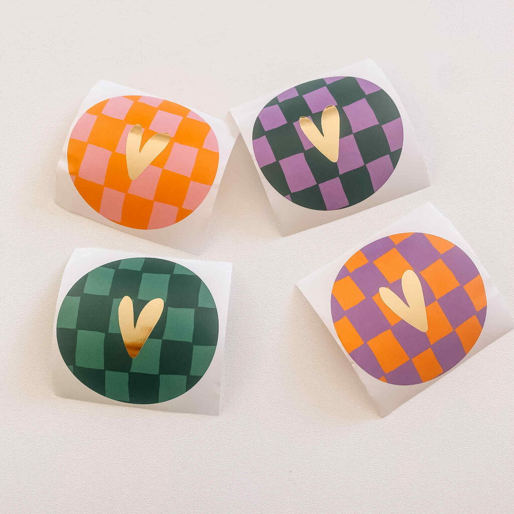 Kassaplan KP: Stickers - Grid met gouden hartje (per 4 stickers)