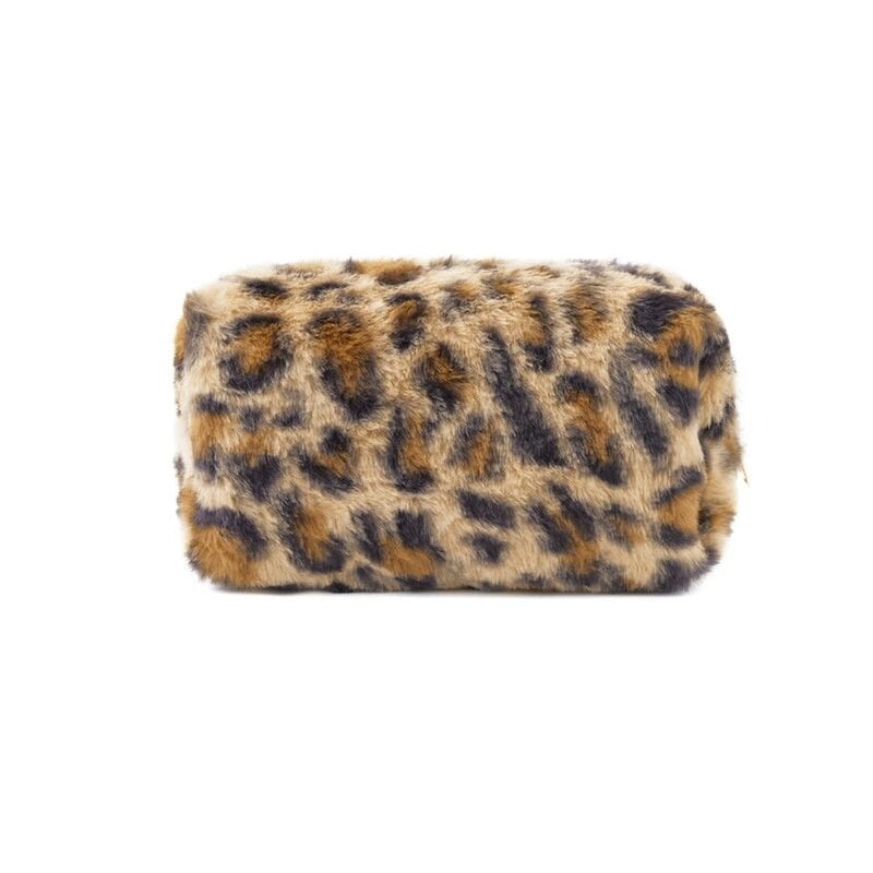 Yehwang Yehwang: make-up tas zachte luipaard - camel