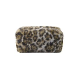 Yehwang Yehwang: make-up tas zachte luipaard - grijs