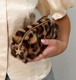 Yehwang Yehwang: make-up tas zachte luipaard sterretje - khaki