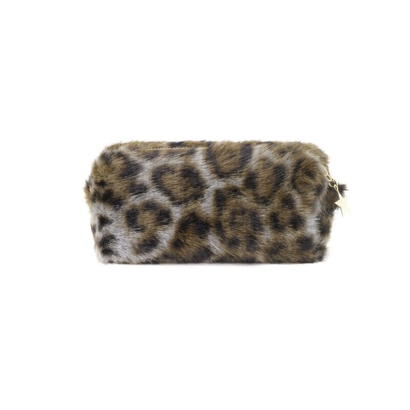 Yehwang Yehwang: make-up tas zachte luipaard sterretje - grijs