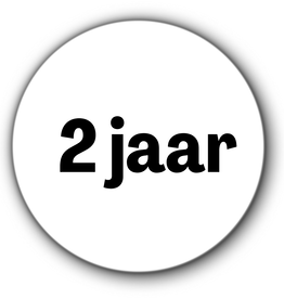 5 ronde naamstickers - cijfer + jaar