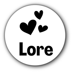 5 ronde naamstickers - naam + hartjes