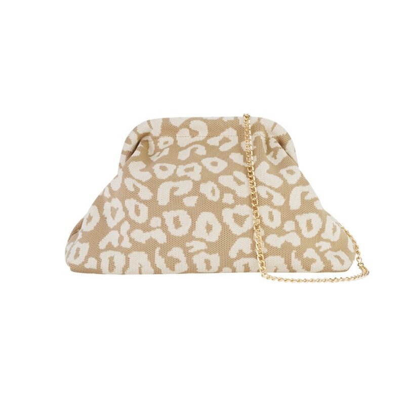 Yehwang Yehwang: tas stof luipaardprint - beige