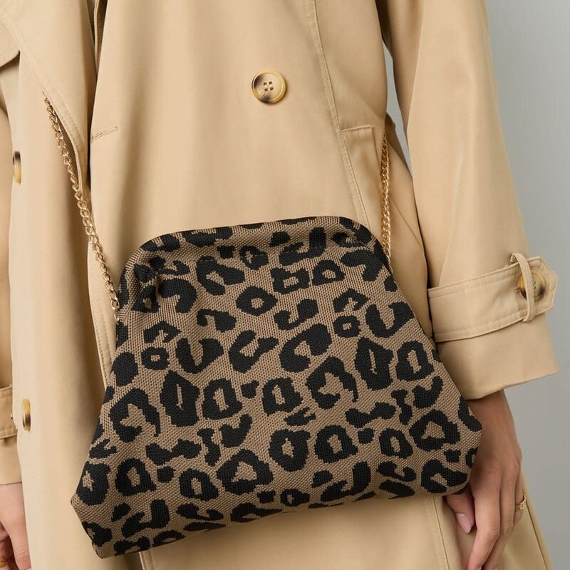 Yehwang Yehwang: tas stof luipaardprint - khaki