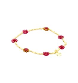 Biba Biba: armbandje elastiek - bloemetjes + pareltjes 55564MIX01