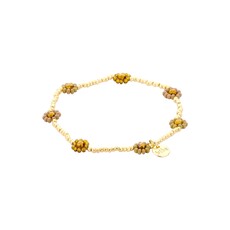 Biba Biba: armbandje elastiek - bloemetjes + pareltjes 55564MIX07