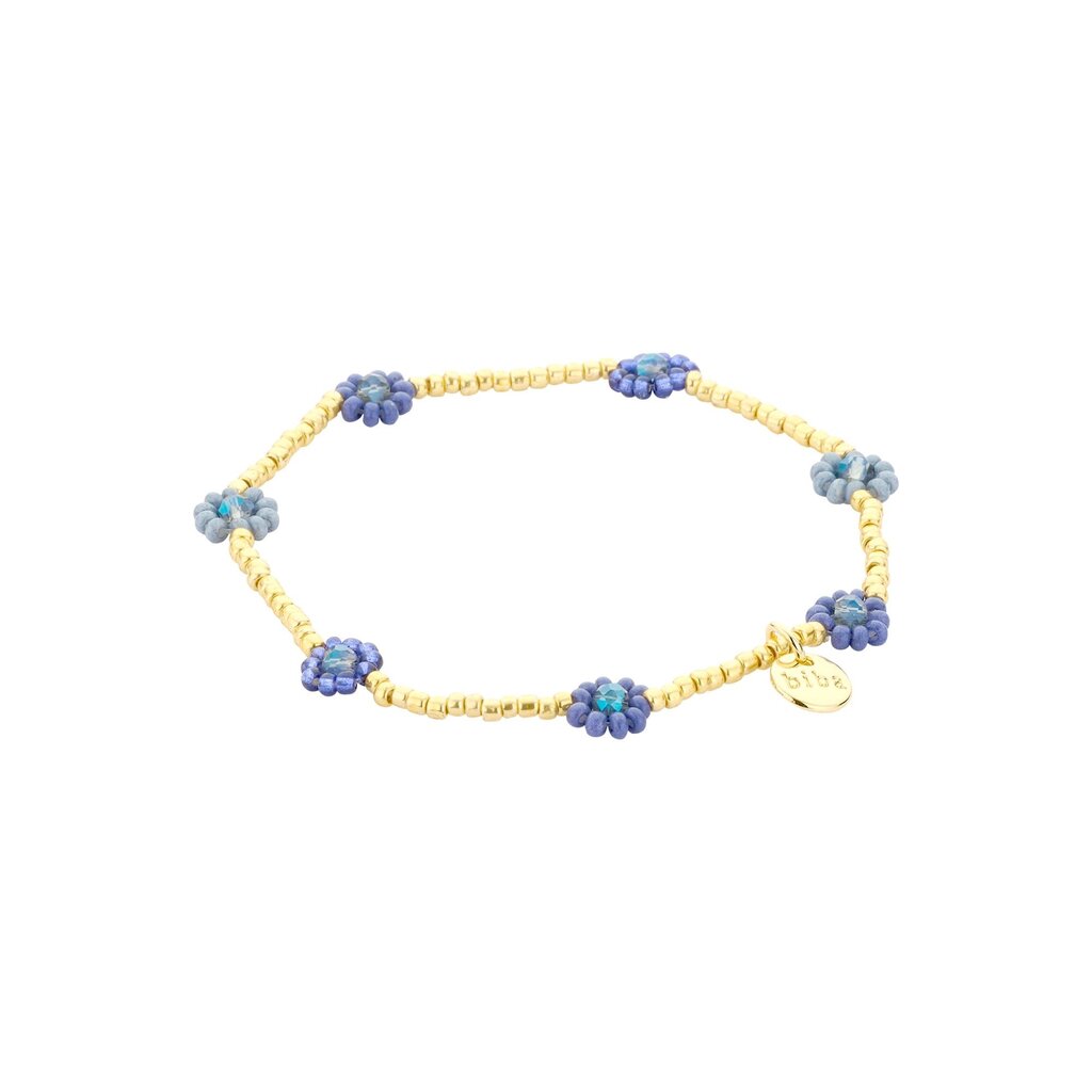 Biba Biba: armbandje elastiek - bloemetjes + pareltjes 55564MIX08
