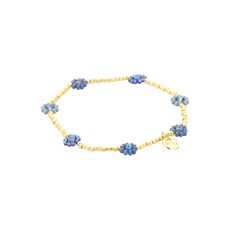 Biba Biba: armbandje elastiek - bloemetjes + pareltjes 55564MIX08