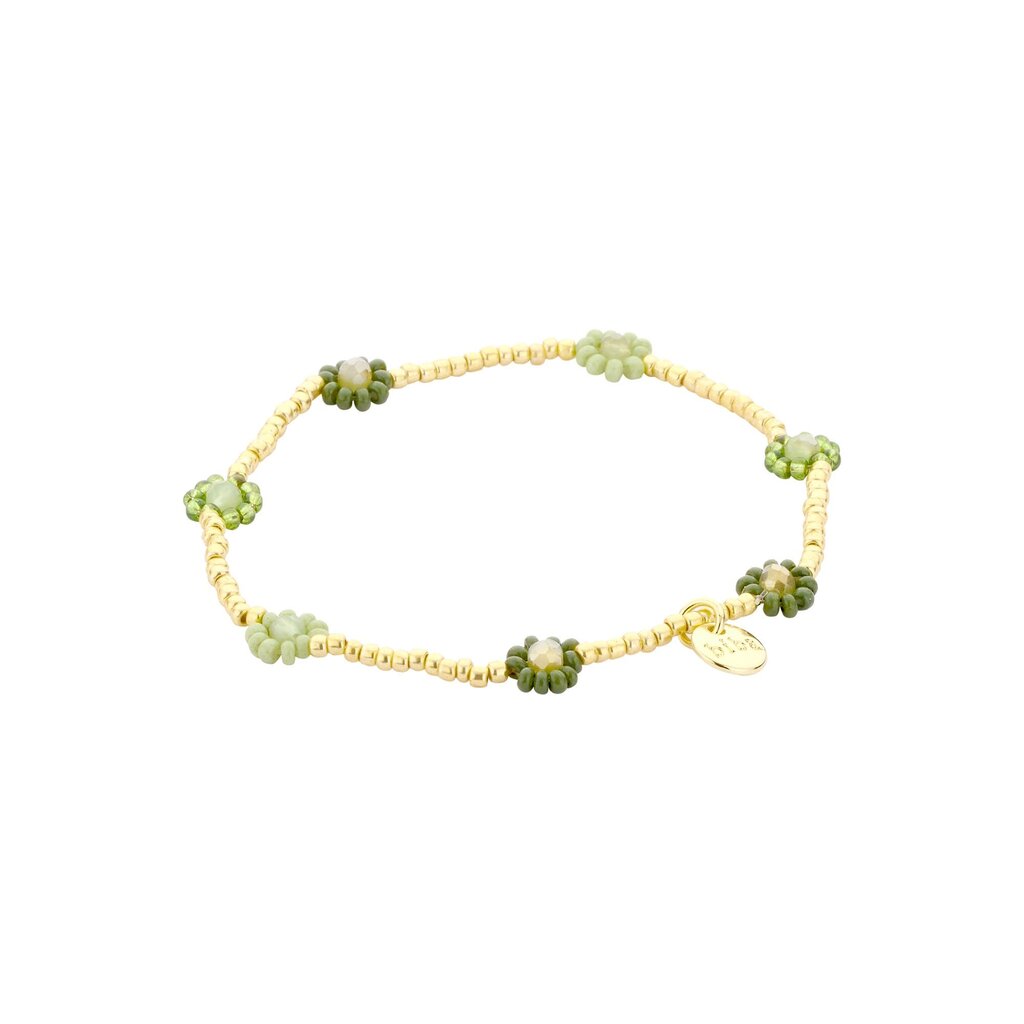 Biba Biba: armbandje elastiek - bloemetjes + pareltjes 55564MIX14