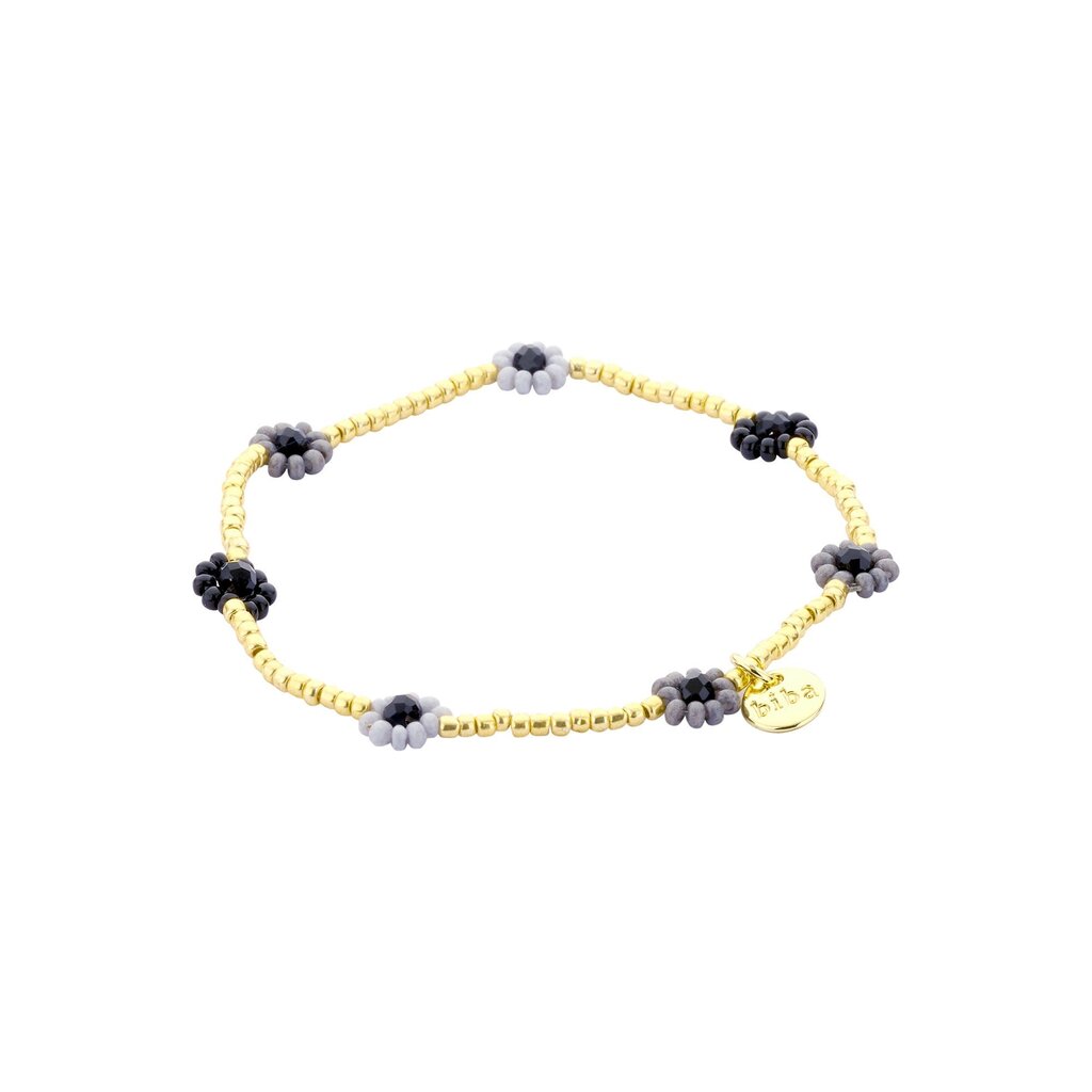 Biba Biba: armbandje elastiek - bloemetjes + pareltjes 55564MIX12