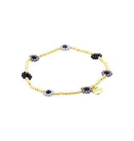 Biba Biba: armbandje elastiek - bloemetjes + pareltjes 55564MIX12