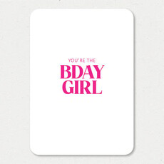Liefz Liefz: kaart a6 - You're the bday girl (roze)