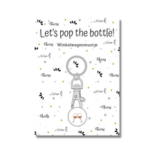The Big Gifts B.V. The big gifts: Winkelwagenmunt/sleutelhanger - let's pop the bottle