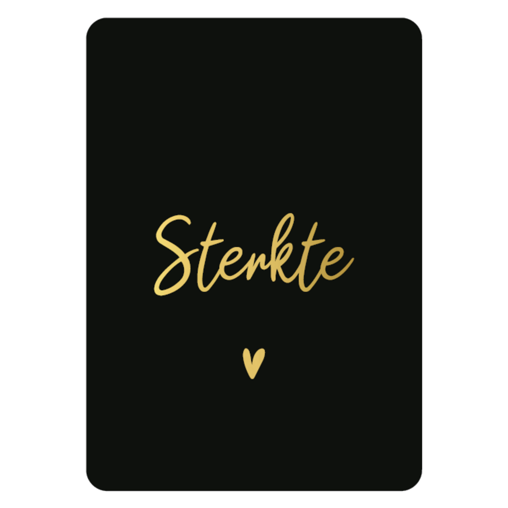 Kassaplan KP: kaartje a6 - Sterkte zwart + goudfolie