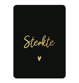 Kassaplan KP: kaartje a6 - Sterkte zwart + goudfolie