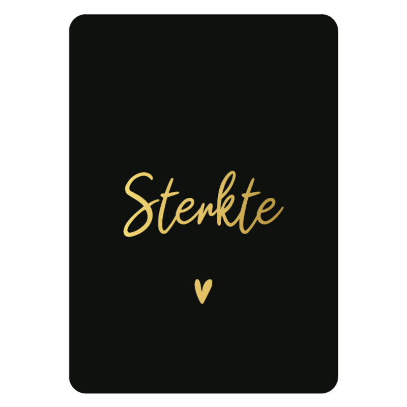 Kassaplan KP: kaartje a6 - Sterkte zwart + goudfolie