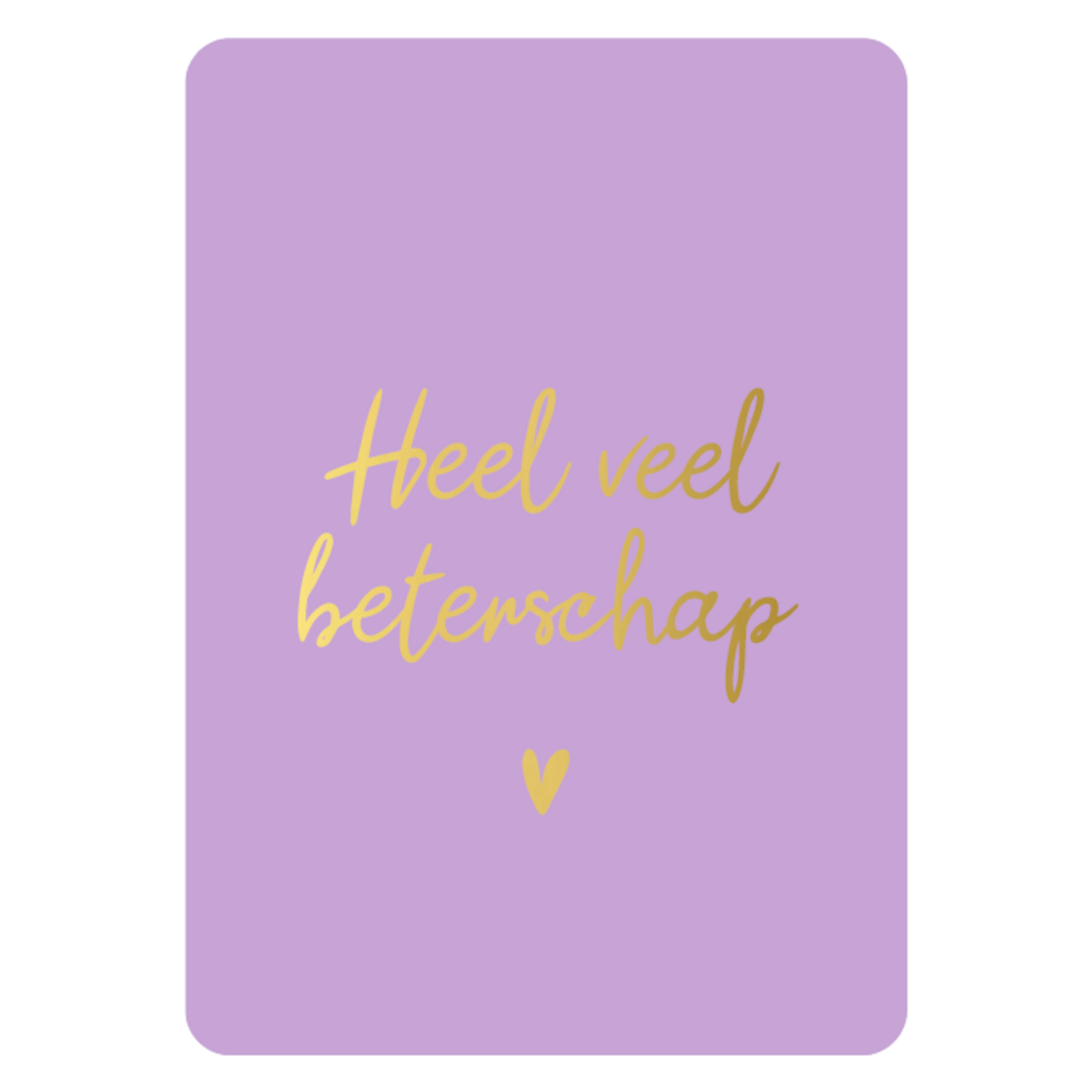 Kassaplan KP: kaartje a6 - Heel veel beterschap paars