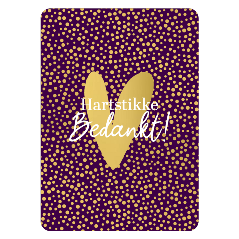 Kassaplan KP: kaartje a6 - Hartstikke bedankt