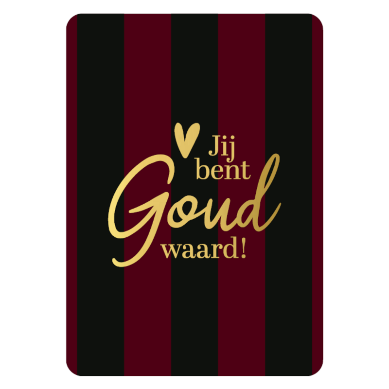 Kassaplan KP: kaartje a6 - Jij bent goud waard