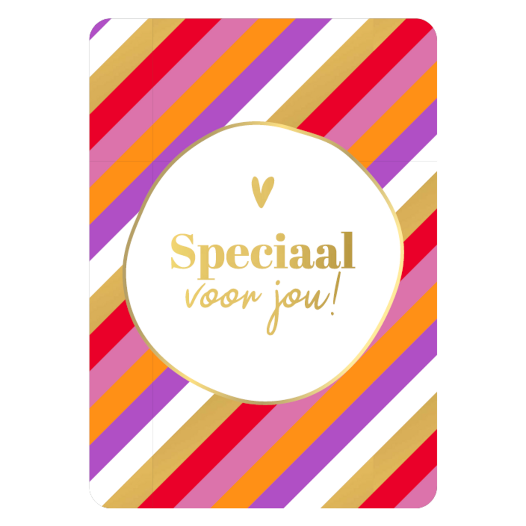 Kassaplan KP: kaartje a6 - Speciaal voor jou (strepen kleurtjes)