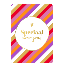 Kassaplan KP: kaartje a6 - Speciaal voor jou (strepen kleurtjes)