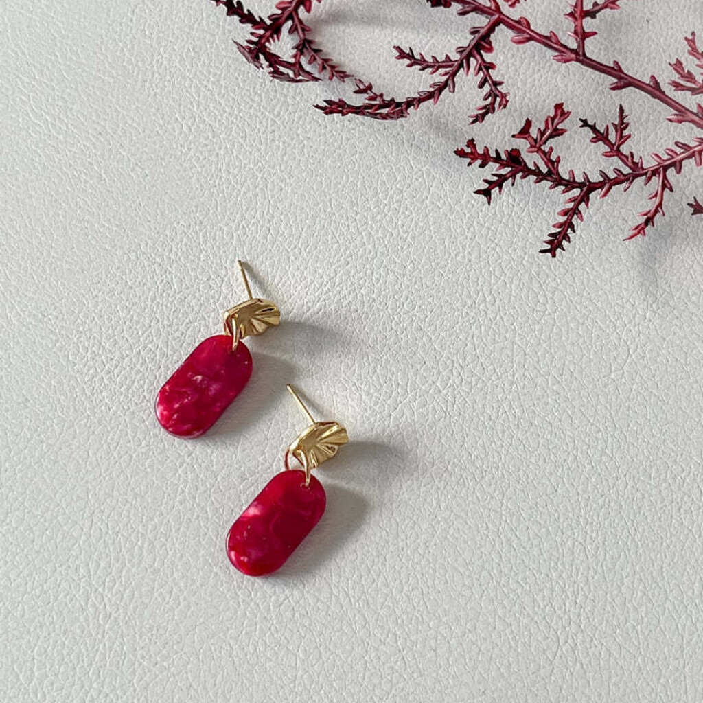 Atelier Meau Atelier Meau: Oorbellen - Burgundy - 3