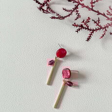 Atelier Meau Atelier Meau: Oorbellen - Burgundy - 15