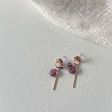 Atelier Meau Atelier Meau: Oorbellen - Plum - 10