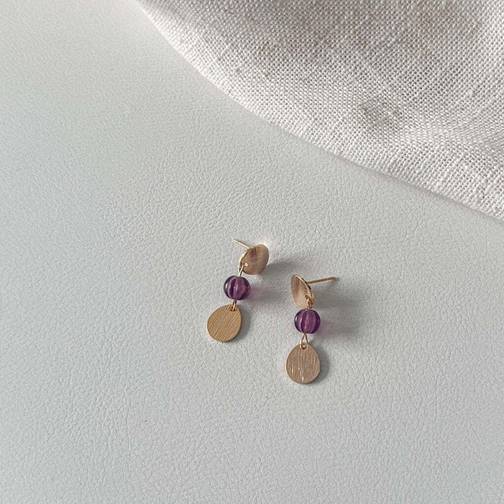 Atelier Meau Atelier Meau: Oorbellen - Plum - 9