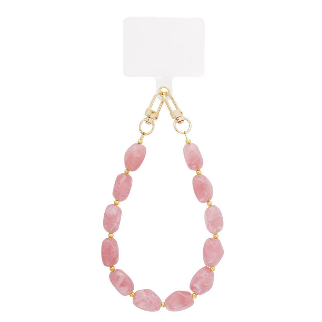 Yehwang Yehwang: telefoonsnoer beads lichtroze