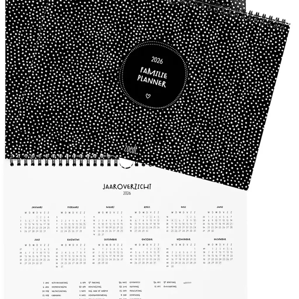 Zoedt Zoedt: Familieplanner 2026 - A4– stijlvolle en praktische planner voor gezinnen
