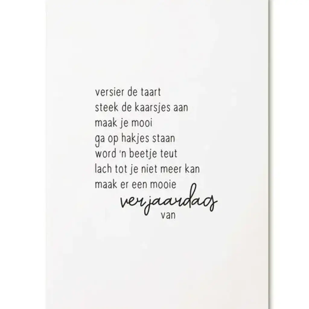Zoedt Zoedt: kaart a6 - Verjaardagsgedicht