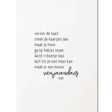 Zoedt Zoedt: kaart a6 - Verjaardagsgedicht