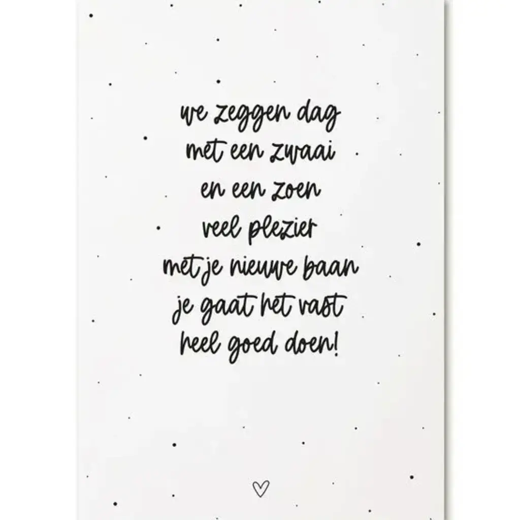 Zoedt Zoedt: kaart a6 - nieuwe baan (geschreven)