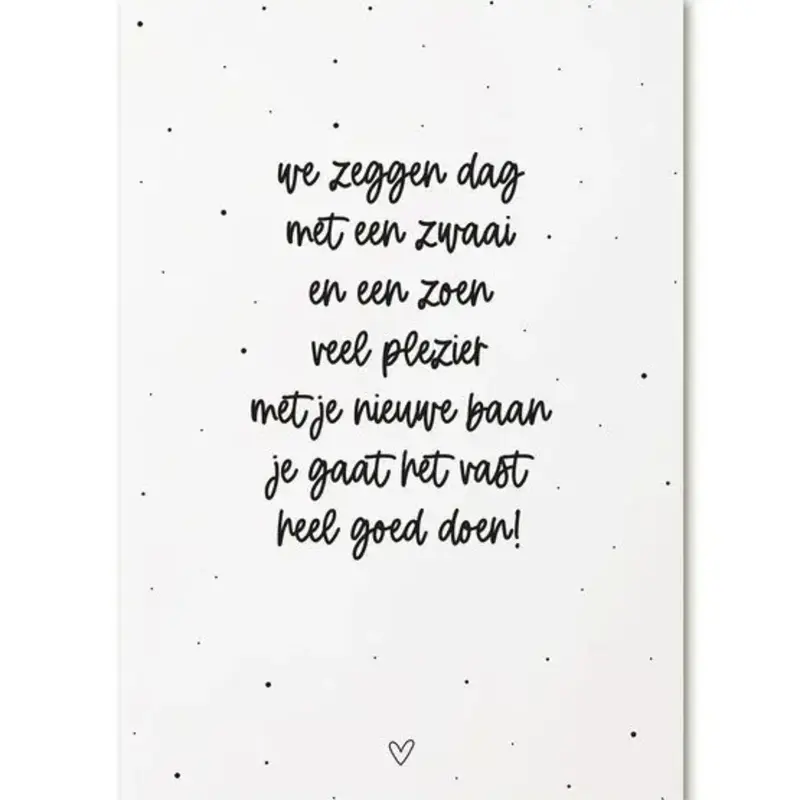 Zoedt Zoedt: kaart a6 - nieuwe baan (geschreven)