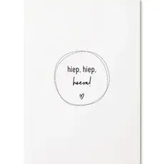 Zoedt Zoedt: Kaart A6 met tekst 'Hiep hiep hoera!'