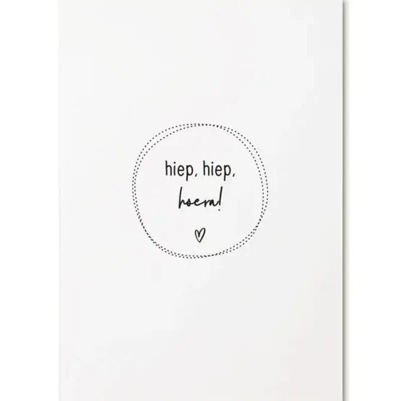 Zoedt Zoedt: Kaart A6 met tekst 'Hiep hiep hoera!'