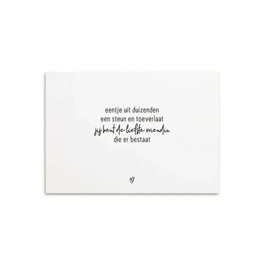 Zoedt Zoedt: kaart a6 - gedicht 'eentje uit duizenden - vriendin'
