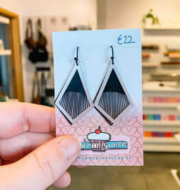 le marché sucré Le marché sucré: oorbellen  - zwart en zilver