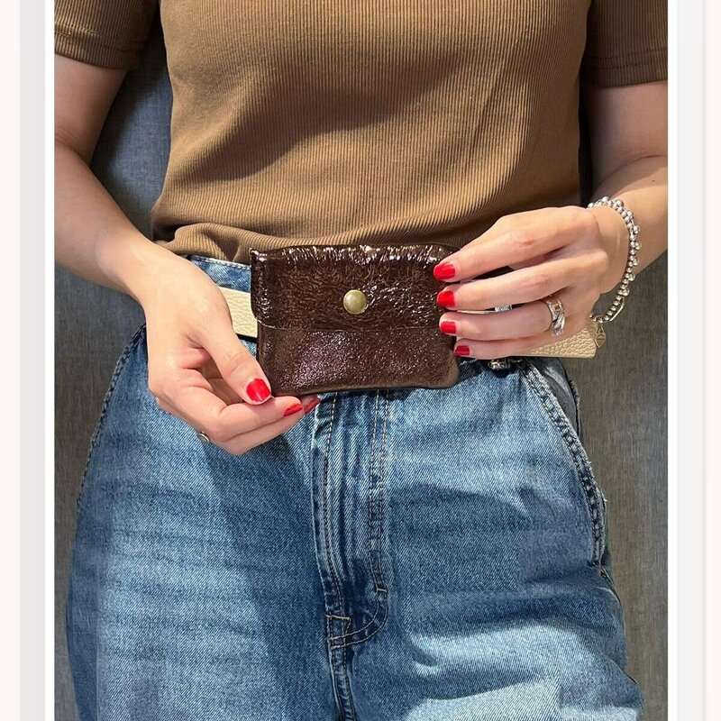 Z & z Portemonneetje klein - metallic donker bruin