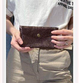 Z & z Portemonneetje groot - metallic donker bruin