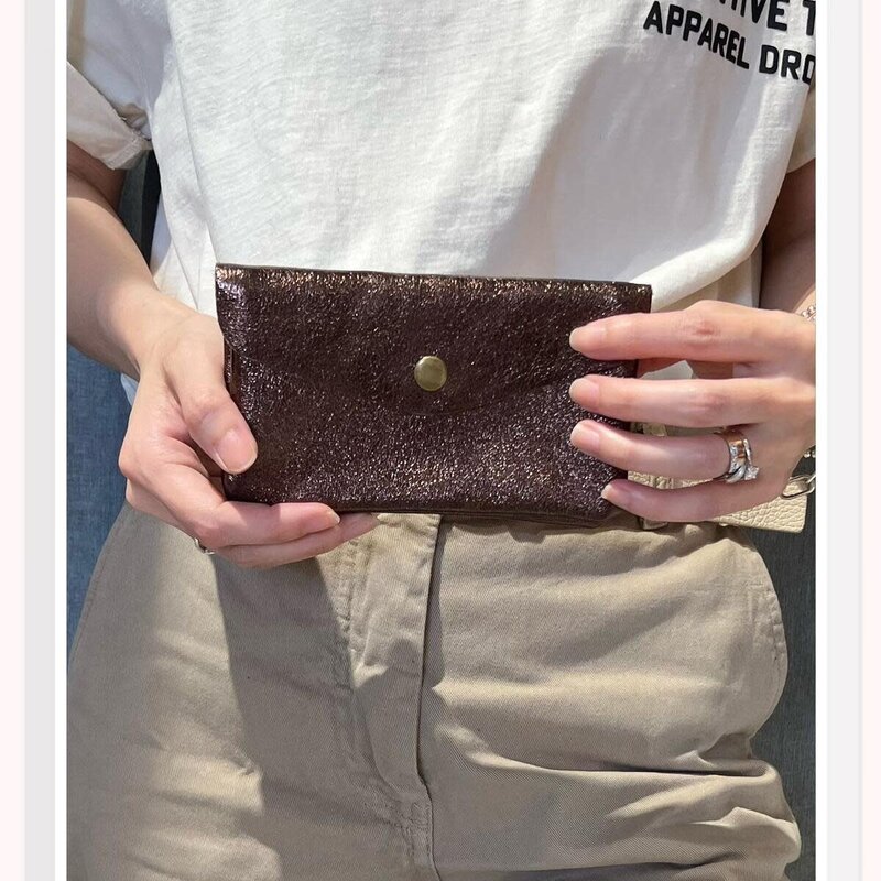 Z & z Portemonneetje groot - metallic donker bruin