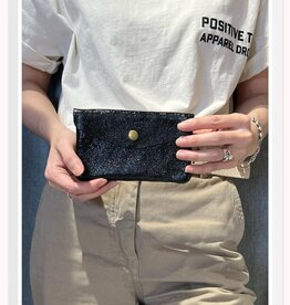 Z & z Portemonneetje groot - metallic zwart