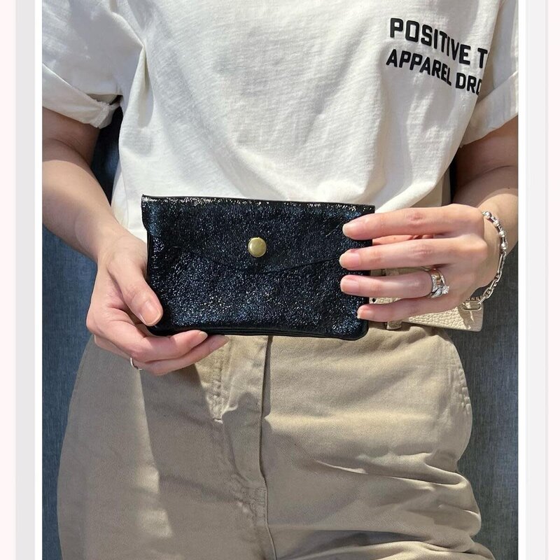 Z & z Portemonneetje groot - metallic zwart