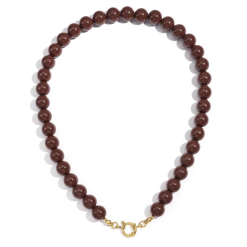 Yehwang Yehwang: ketting kralen - bruin