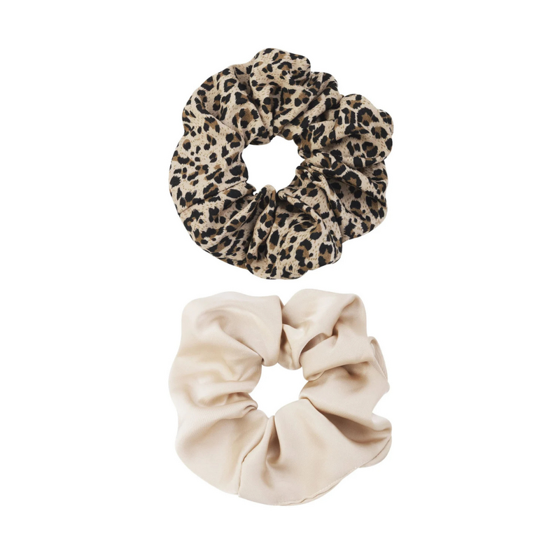 Yehwang Yehwang: scrunchie set panter duo - beige